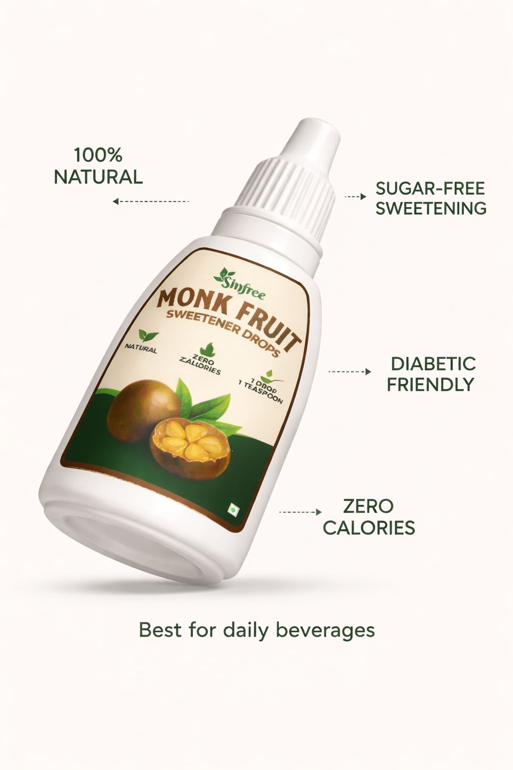 Sinfree Monk Fruit Drops- 10 ml