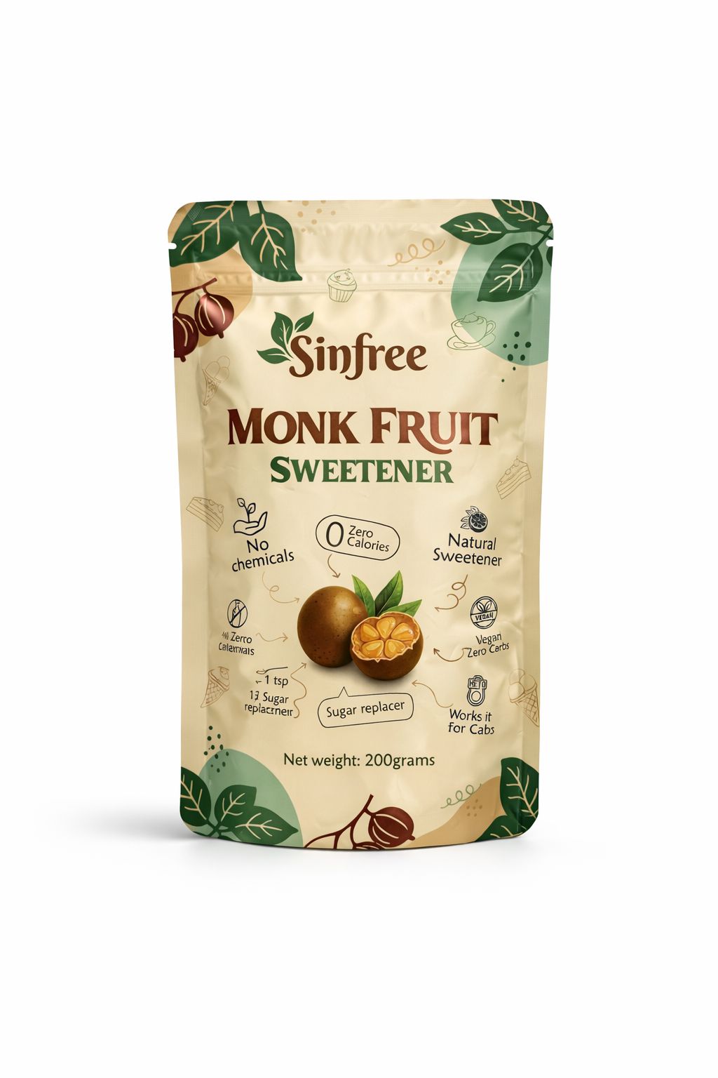 Monkfruit Sweetener - Erythritol - 200 g