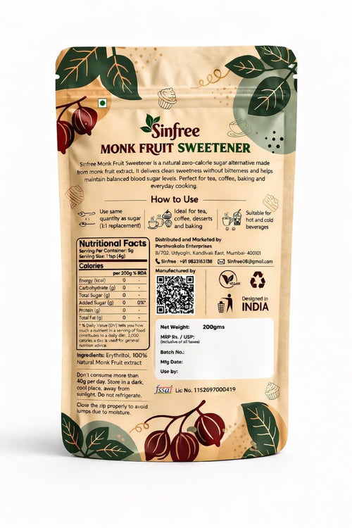 Monkfruit Sweetener - Erythritol - 200 g